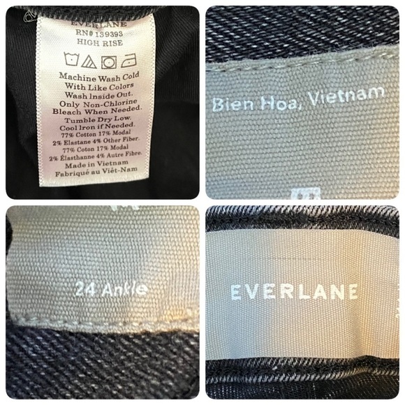 Everlane Denim Washed Black Frayed Ankle High Rise - Picture 8 of 8